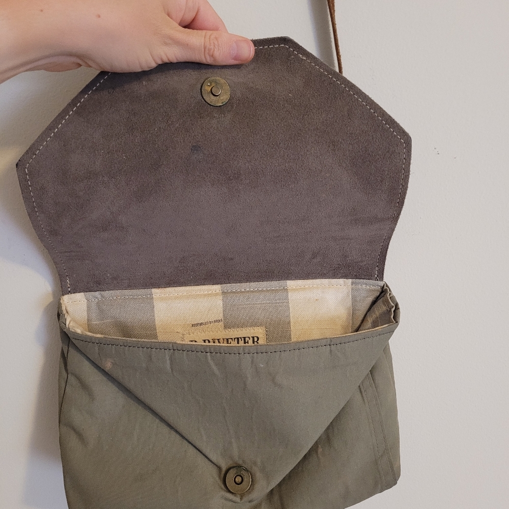 R.Riveter Shoulder Purse Canvas Leather - Picture 7 of 16